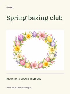 Spring baking club invitation template · Title & photograph