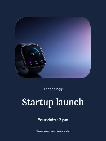 Startup launch invitation template