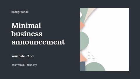 Pastel geometric shapes background in Minimal business announcement banner template