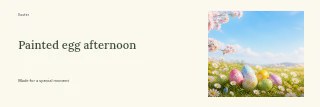 Painted egg afternoon banner template · Horizontal photo dialogue
