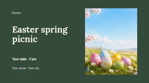 Easter spring picnic banner template