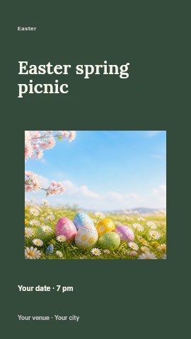 Easter spring picnic instagram story template