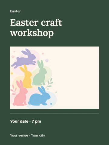 Easter craft workshop poster template