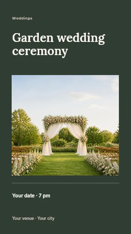 Garden wedding ceremony instagram story template