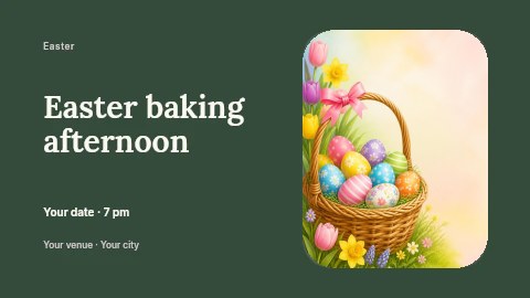 Easter baking afternoon banner template
