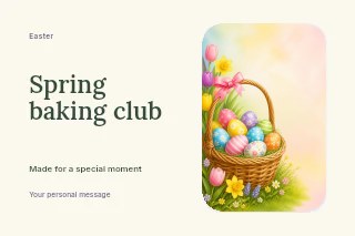 Spring baking club · Horizontal photo dialogue