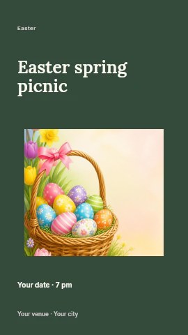 Easter spring picnic instagram story template
