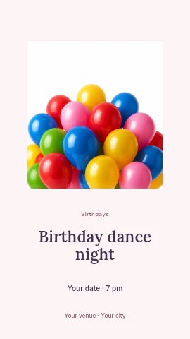 Birthday dance night instagram story template