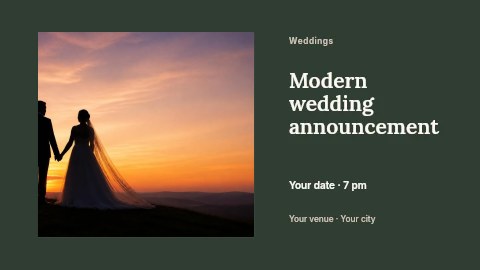 Modern wedding announcement banner template