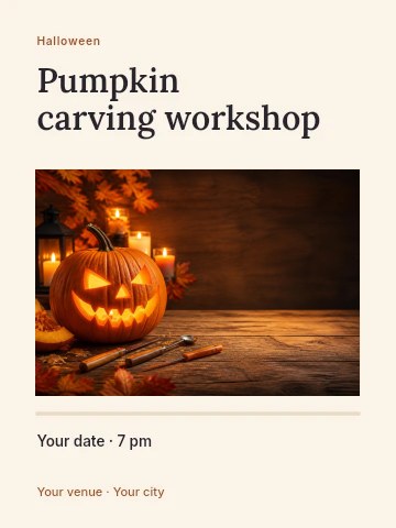 Pumpkin carving workshop invitation template