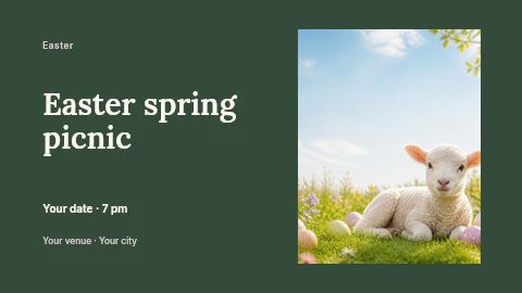 Easter spring picnic banner template