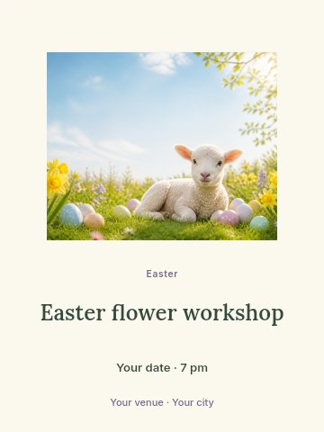Easter flower workshop poster template
