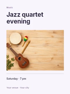 Jazz quartet evening · Split editorial invitation template