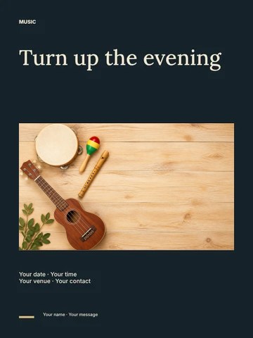 Live music photo announcement poster template