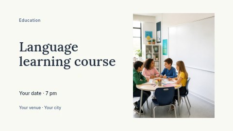 Language learning course banner template