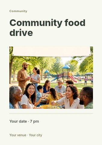 Community food drive flyer template