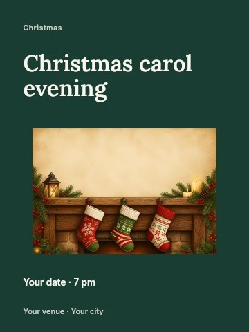 Christmas carol evening invitation template