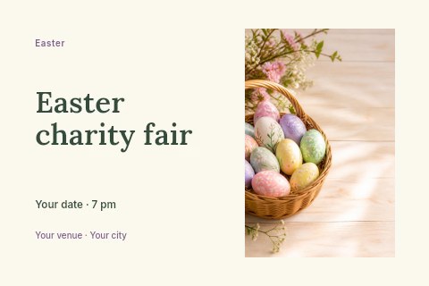 Easter charity fair postcard template