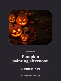 Pumpkin painting afternoon · Framed serif poster template