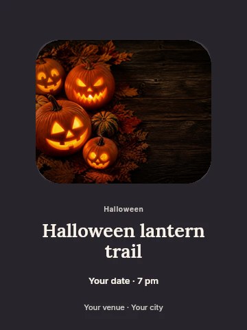Halloween lantern trail poster template