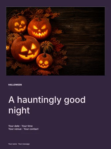 Halloween live music photo layout poster template