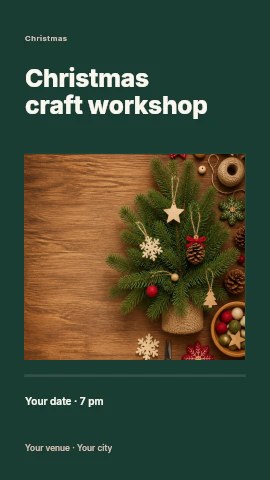 Christmas craft workshop instagram story template