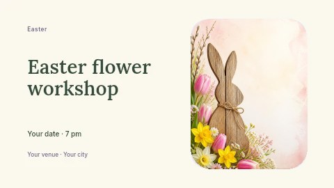 Easter flower workshop banner template