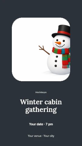 Winter cabin gathering instagram story template