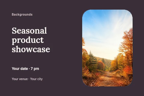 Seasonal product showcase postcard template