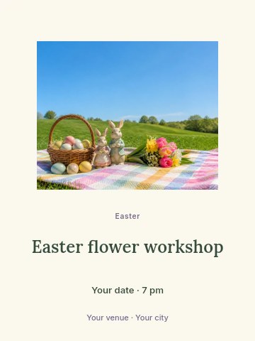 Easter flower workshop poster template