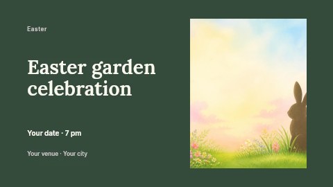 Easter garden celebration banner template