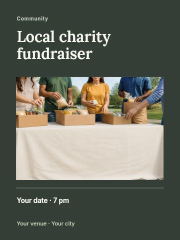 Local charity fundraiser invitation template