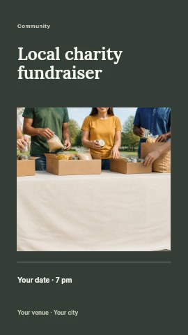Local charity fundraiser instagram story template