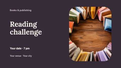 Reading challenge presentation cover template