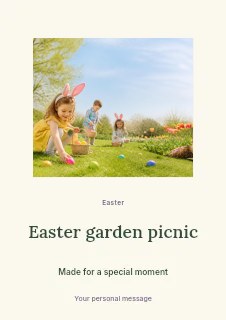 Easter garden picnic flyer template · Picture window
