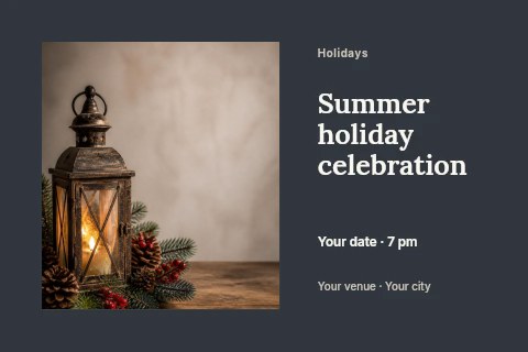 Summer holiday celebration postcard template
