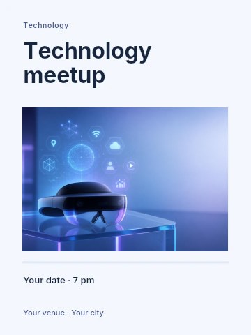 Technology meetup poster template