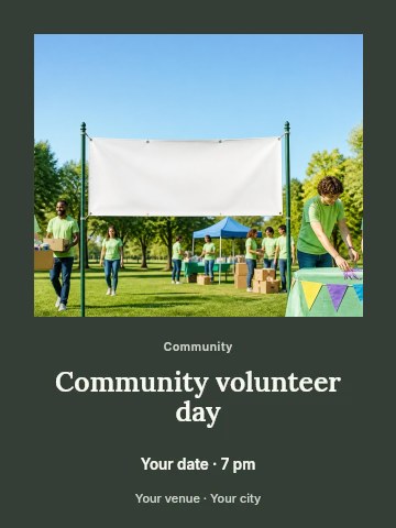 Community volunteer day invitation template