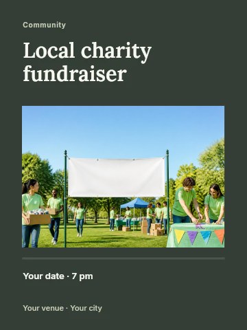 Local charity fundraiser poster template