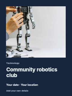 Technician assembling humanoid robot torso in Community robotics club · Gallery editorial