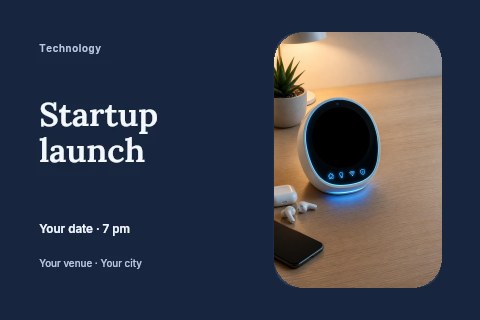 Startup launch postcard template