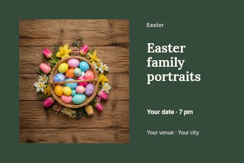Easter family portraits postcard template