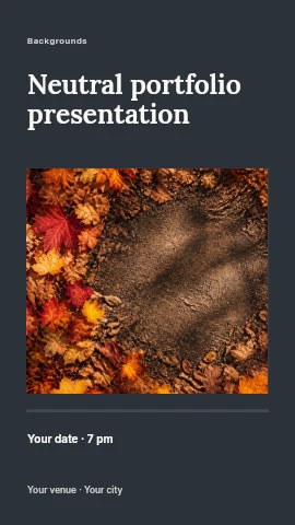 Autumn leaves border dirt patch in Neutral portfolio presentation instagram story template