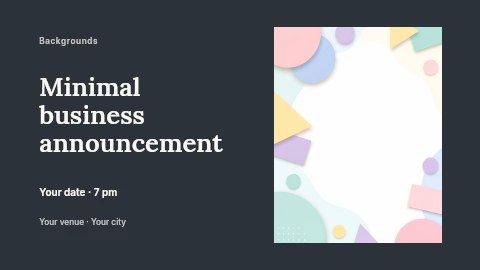 Minimal business announcement banner template