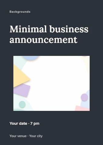 Minimal business announcement flyer template