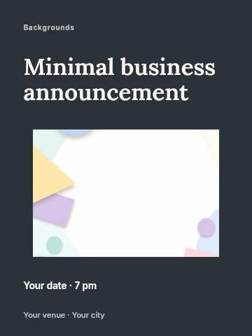 Minimal business announcement invitation template