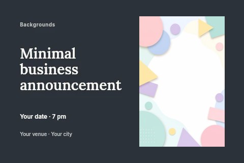 Minimal business announcement postcard template