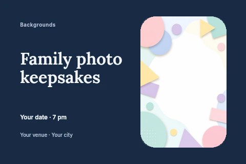 Family photo keepsakes postcard template