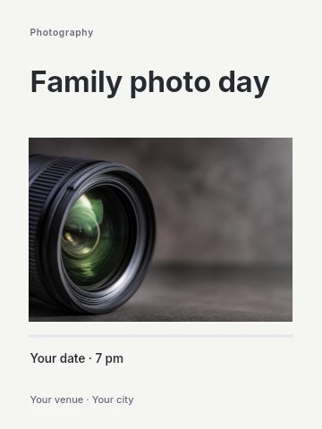 Family photo day invitation template