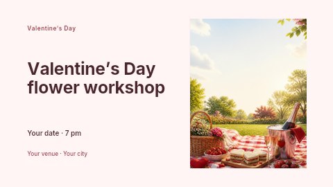 Valentine’s Day flower workshop banner template